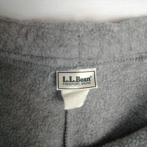 L.L Bean Womens L Fleece Gray Pants Joggers Drawstring Waist and zip pockets - Picture 3 of 3